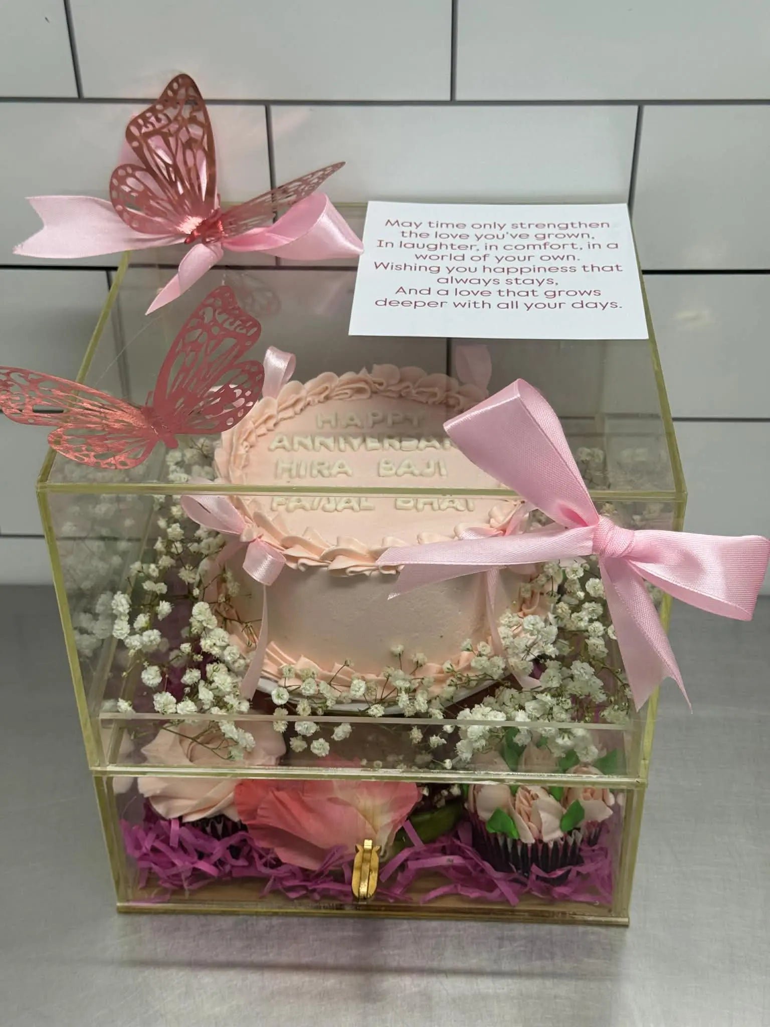Birthday Éclat ✨ Acrylic Bento Cake Box with Dessert Drawer