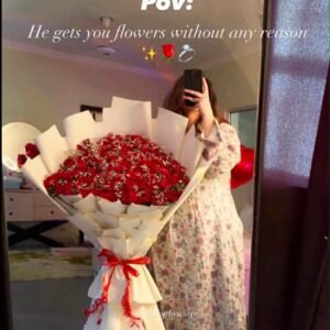 Majestic Crimson – Grand Long Stem Red Rose Bouquet for Her