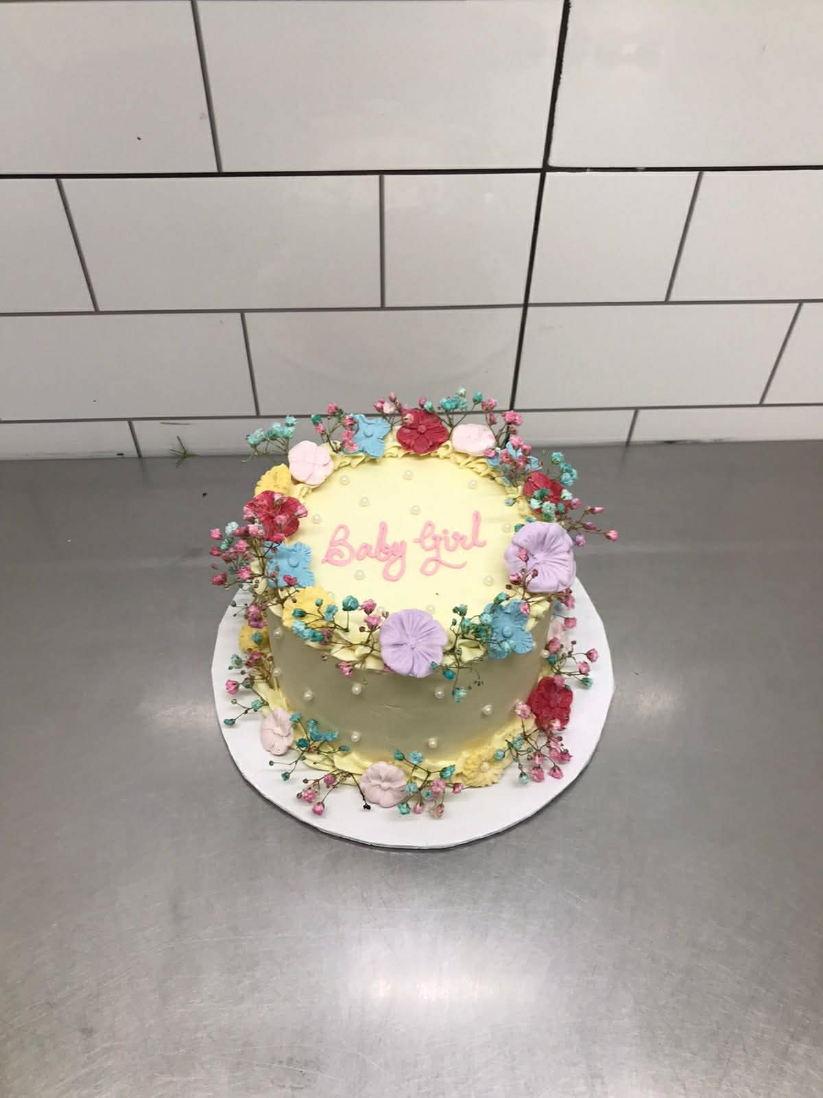 Little Princess Bloom đź‘‘ Baby Girl Celebration Cake