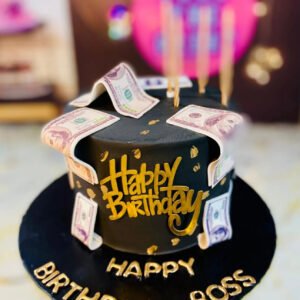 Boss Mode 🖤 Dollar Luxe Birthday Cake – 3 Lbs
