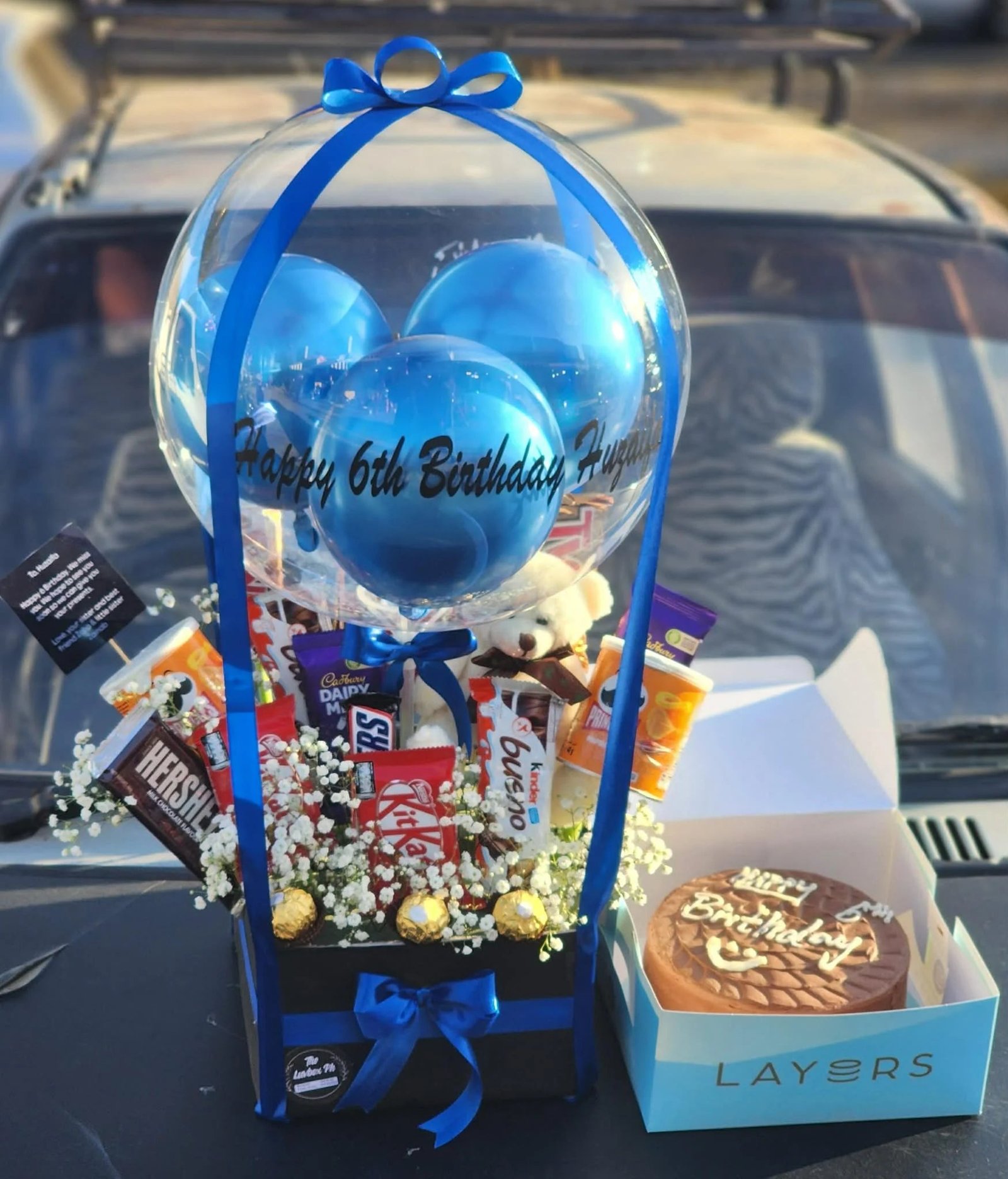 Azure Royale Birthday Box – Cake & Balloon Combo for Him