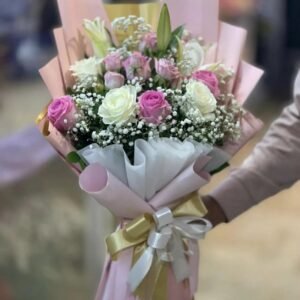 Blush Grace 💗✨ Pink & White Lily Bouquet for Her
