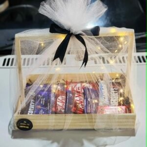 Golden Glow ✨ Chocolate Wooden Basket