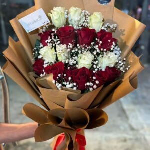 Crimson Pearl Elegance Rose Bouquet