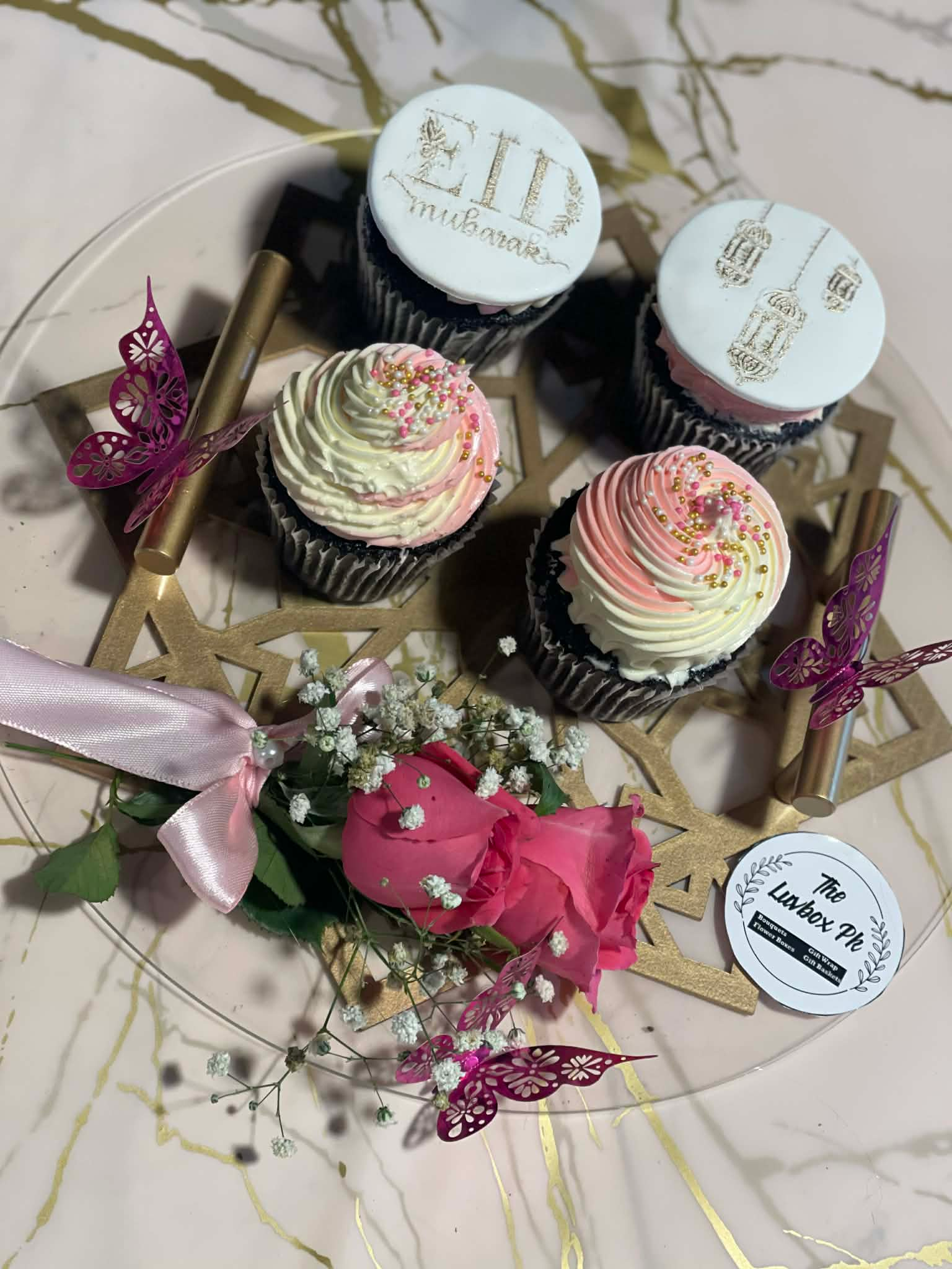 Eid Petite Cupcake Platter in Acrylic Tray