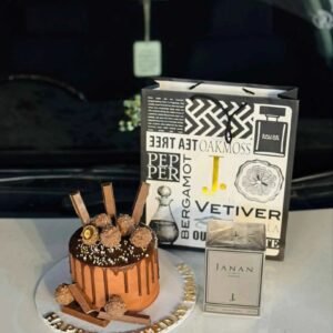 Royal Dad Combo – Father’s Day 2 lbs Chocolate Cake with J. Perfume Gift Set