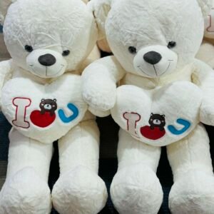 SnowFluff Luxe Teddy – Medium White Bear