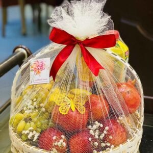 Serene Care – Get Well Soon Luxury Fruit Basket (3–5 KG) with Net Cover