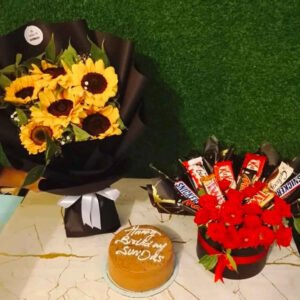 Golden Bliss – Best Seller Sunflower Birthday & Anniversary Combo