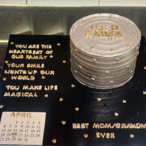 The Golden Moment – Luxury Personalized Calendar Cake Tray