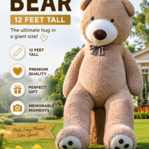 The Grand Embrace – 12 Feet Premium Light Brown Teddy Bear