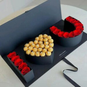 Say It in Love 💖 ‘I ❤️ U’ Rose & Ferrero Flap Box