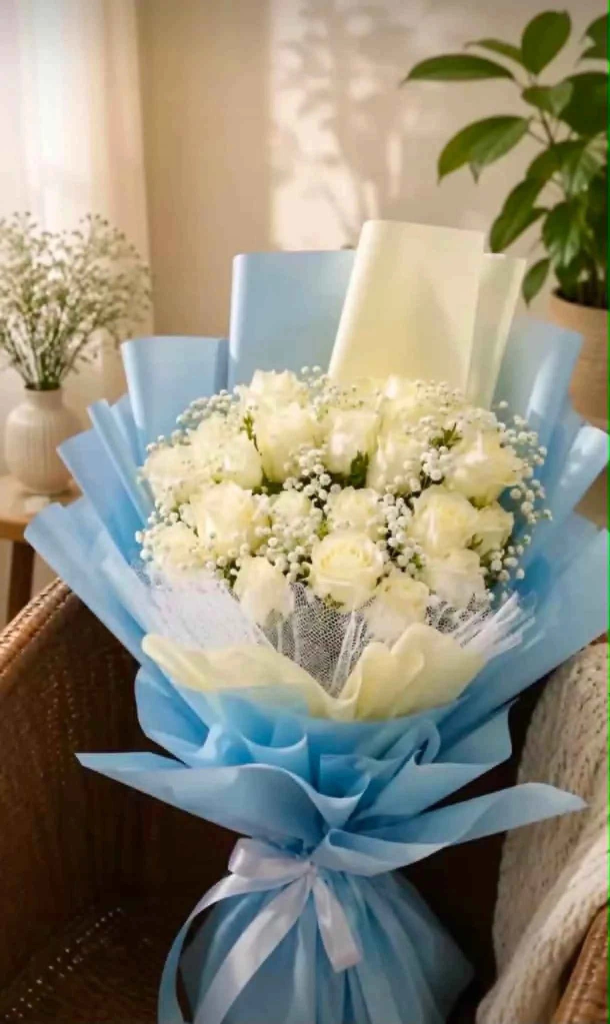 Ivory Prestige – 20 Long Stem White Rose Bouquet for Him