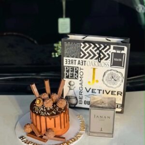 Father’s Day Luxe Combo – J. Perfume & 2 lbs Custom Chocolate Cake