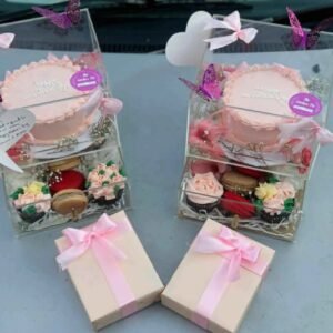 Grace Duo Royale – Mother-in-Law Acrylic Gift Box (Cake, Desserts & J. Perfume Set)
