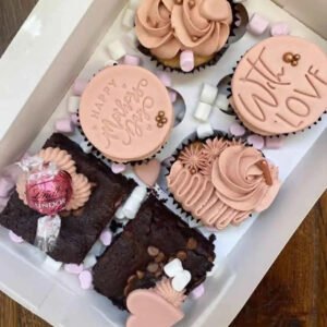 Blush Indulgence – Mother’s Day Cupcake & Brownie Luxe Box (Lindor Edition)