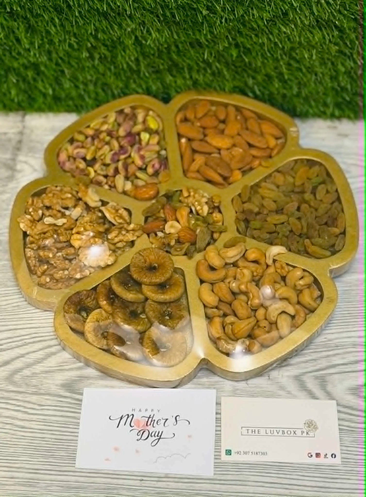 Golden Grace – Mother’s Day Premium Dry Fruit Tray (Luxury Gold Edition)