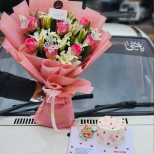 Her Special Day 💐 Mother’s Day Luxe Lily & Cake Tray Combo