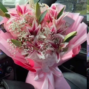Pink Majesty – Oversized Luxury Mixed Pink Lily Bouquet