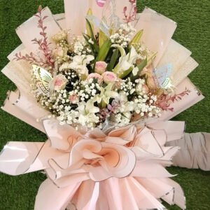 Blush Lily Grace 🌸 Pink Rose & Lily Luxe Bouquet