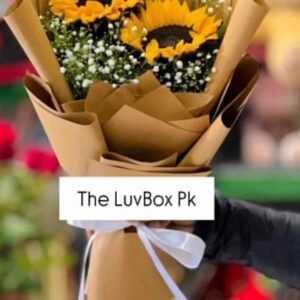 Sunny Charm – Mini Sunflower Bouquet in Brown Wrap