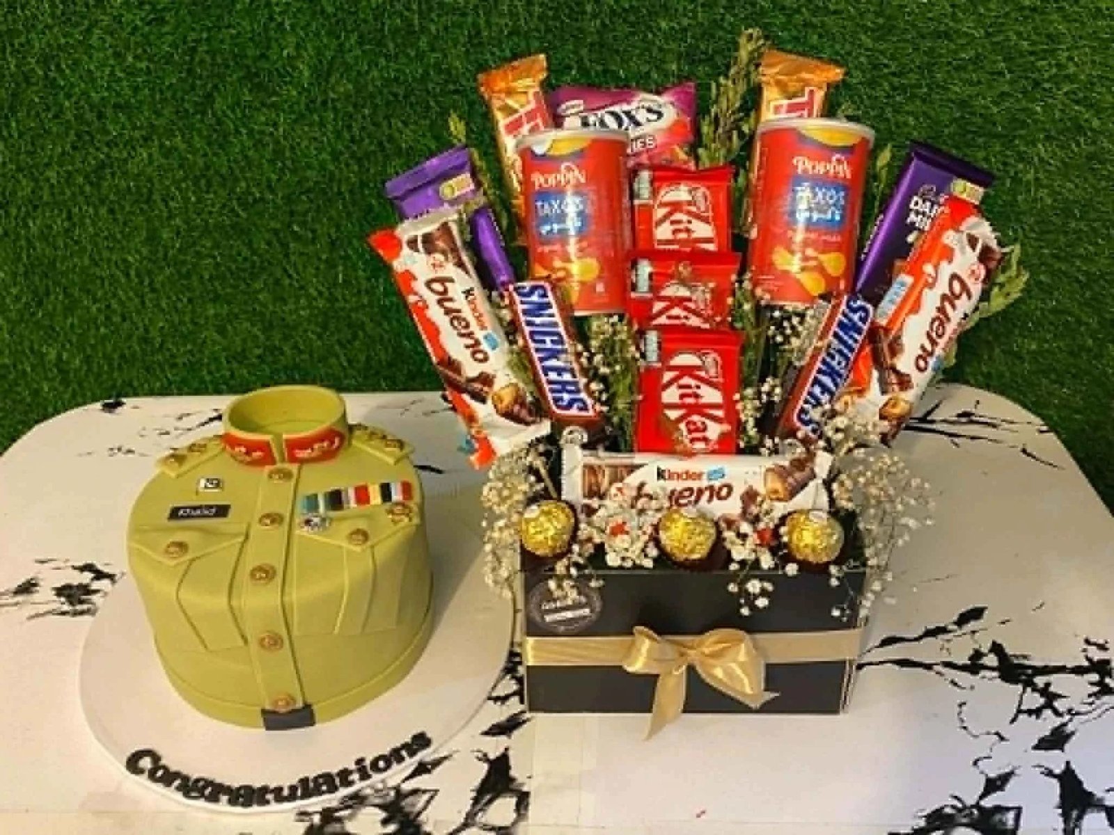 Victory Honor Celebration – Army Theme Cake & Chocolate Gift Box